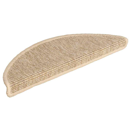 Trappmattor 15 st 56x17x3 cm ljusbeige halvrunda