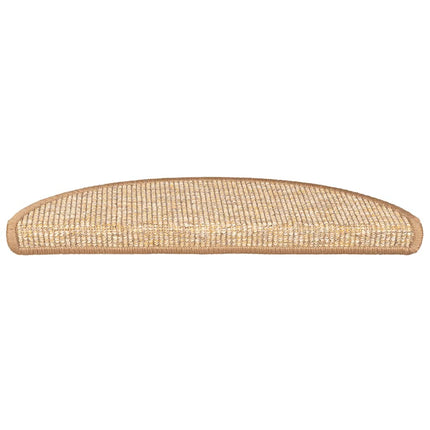 Trappmattor 15 st 56x17x3 cm ljusbruna halvrunda