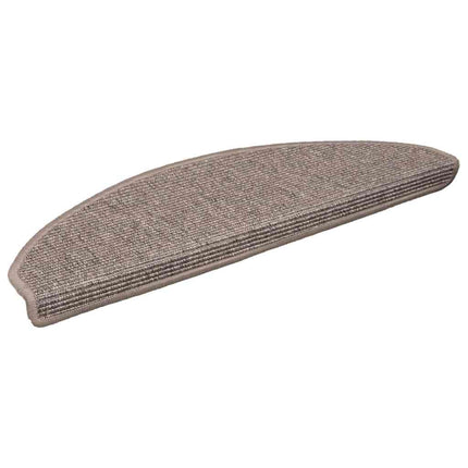 Trappmattor 15 st 65x21x4 cm mörkbeige halvrunda stora