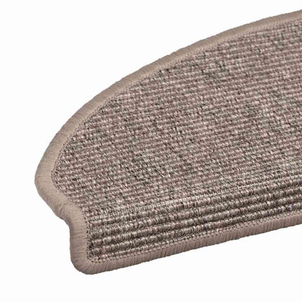 Trappmattor 15 st 65x21x4 cm mörkbeige halvrunda stora