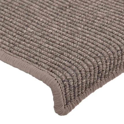 Trappmattor 15 st 65x21x4 cm mörkbeige rektangulär kant