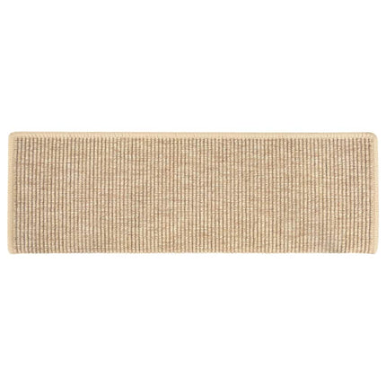 Trappmattor 15 st 65x21x4 cm ljusbeige rektangulär kant