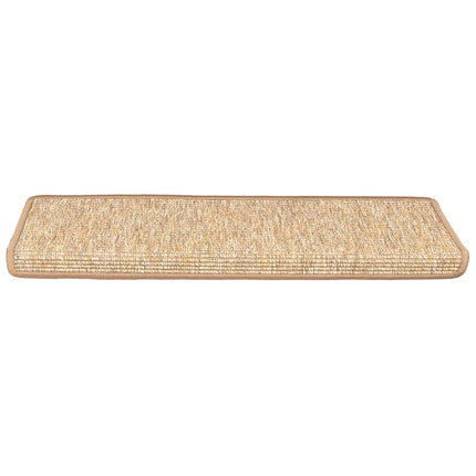 Trappmattor 15 st 65x21x4 cm ljusbruna rektangulära kanter