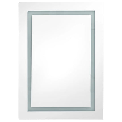Spegelskåp med LED blank grå 50x13x70 cm
