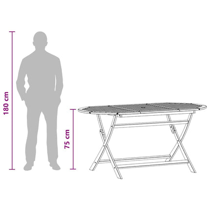 Hopfällbart trädgårdsbord 160x85x75 cm massivt eukalyptusträ