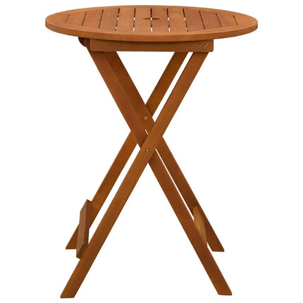 Hopfällbart trädgårdsbord Ø60x75 cm massivt eukalyptusträ