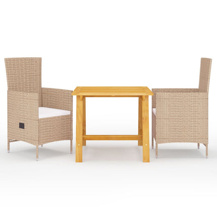 Matgrupp för trädgården 3 delar beige