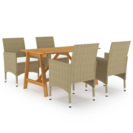 Matgrupp för trädgården 5 delar beige