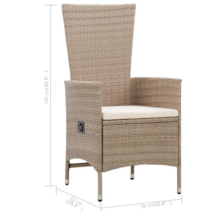 Matgrupp för trädgården 5 delar beige