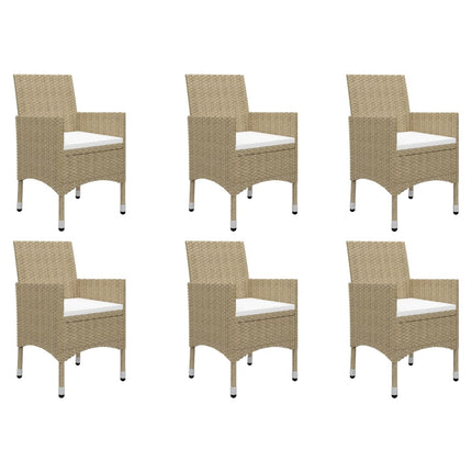 Matgrupp för trädgården 7 delar beige