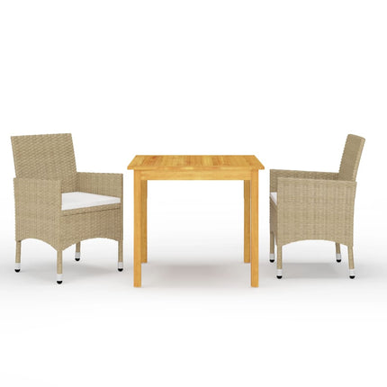Matgrupp för trädgården 3 delar beige