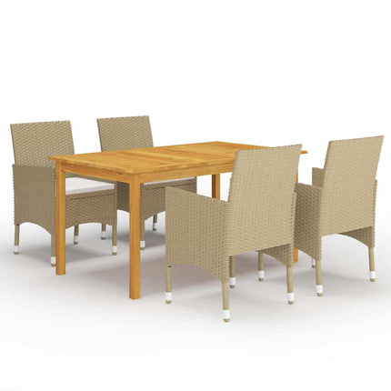 Matgrupp för trädgården 5 delar beige