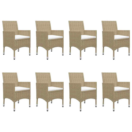 Matgrupp för trädgården 9 delar beige
