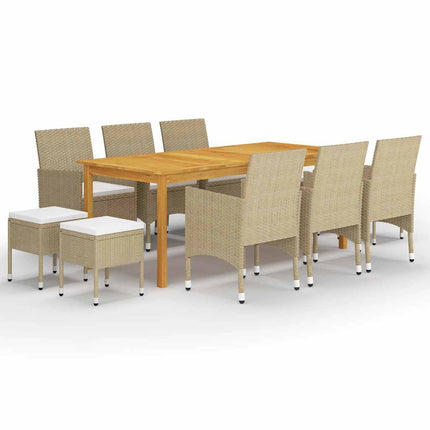 Matgrupp för trädgården 11 delar beige