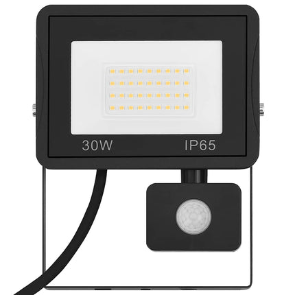 Strålkastare med sensor 30 W LED varmvit
