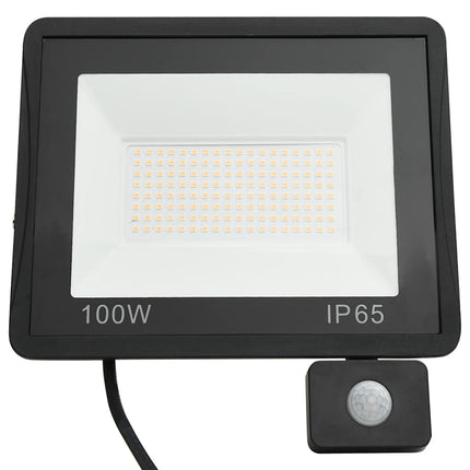 Strålkastare med sensor 100 W LED varmvit
