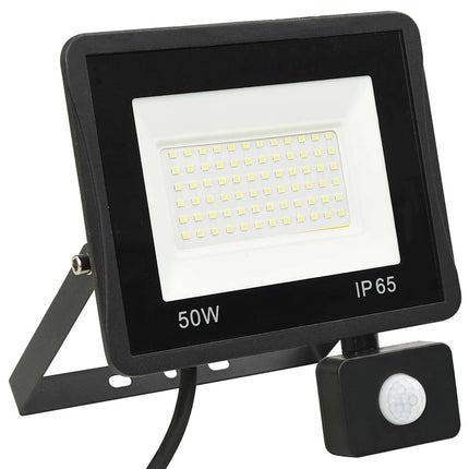 Strålkastare med sensor 50 W LED kallvit