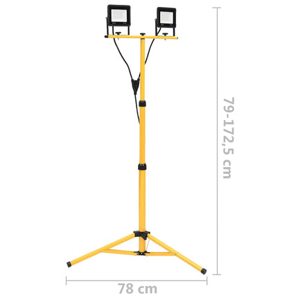 Strålkastare med stativ 2x50 W LED varmvit