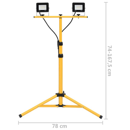 Strålkastare med stativ 2x20 W LED kallvit