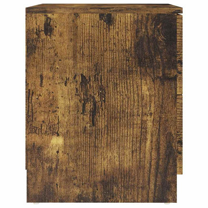 Sängbord rökfärgad ek 40x40x50 cm konstruerat trä