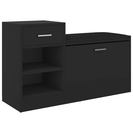 Skobänk svart 94,5x31x57 cm konstruerat trä