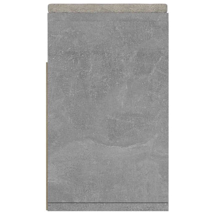 Skobänk med dyna betonggrå 104x30x49 cm konstruerat trä
