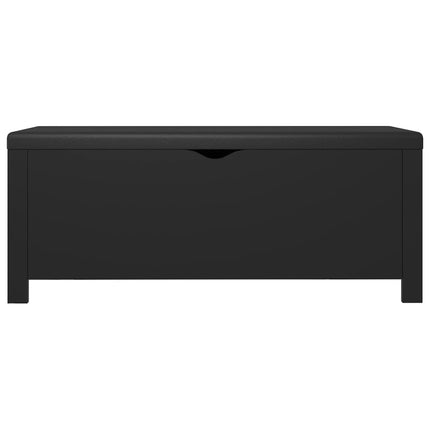 Förvaringsbänk med dyna svart 105x40x45 cm konstruerat trä