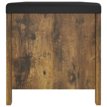Förvaringsbänk dyna rökfärgad ek 105x40x45 cm konstruerat trä