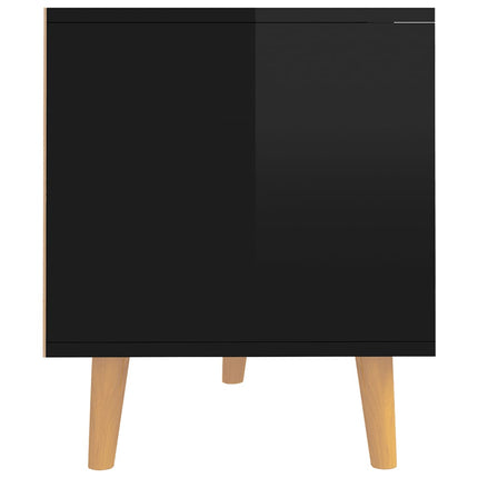 Tv-bänk svart högglans 90x40x48,5 cm konstruerat trä