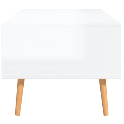 Soffbord vit högglansig 100x49,5x43 cm konstruerat trä