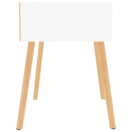 Sängbord 2 st vit högglans 40x40x56 cm konstruerat trä