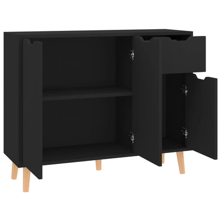 Skänk svart 90x30x72 cm konstruerat trä