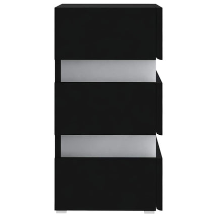 Sängskåp LED svart 45x35x67 cm konstruerat trä