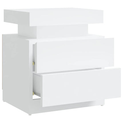 Sängbord vit 45x35x52 cm konstruerat trä