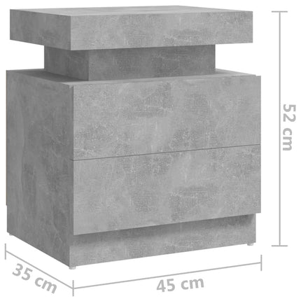 Sängbord betonggrå 45x35x52 cm konstruerat trä