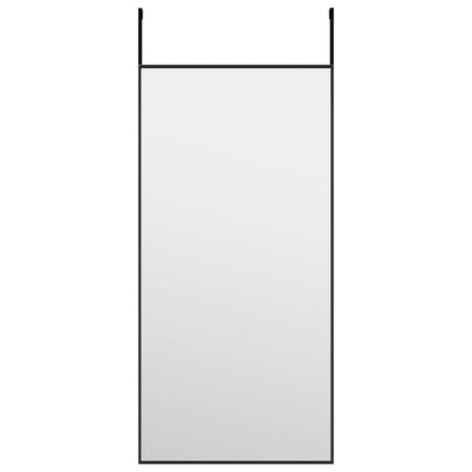 Dörrspegel svart 30x60 cm glas och aluminium