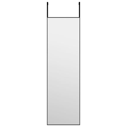 Dörrspegel svart 30x100 cm glas och aluminium