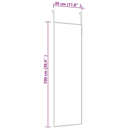 Dörrspegel svart 30x100 cm glas och aluminium