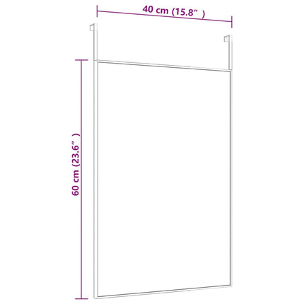Dörrspegel svart 40x60 cm glas och aluminium