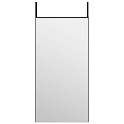 Dörrspegel svart 40x80 cm glas och aluminium