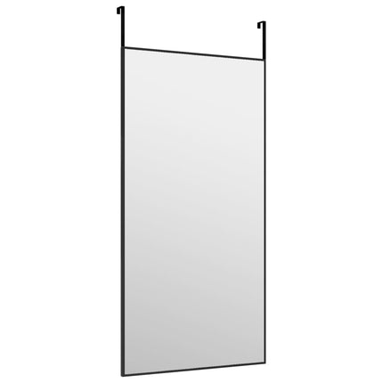 Dörrspegel svart 40x80 cm glas och aluminium