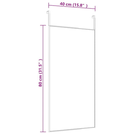 Dörrspegel svart 40x80 cm glas och aluminium