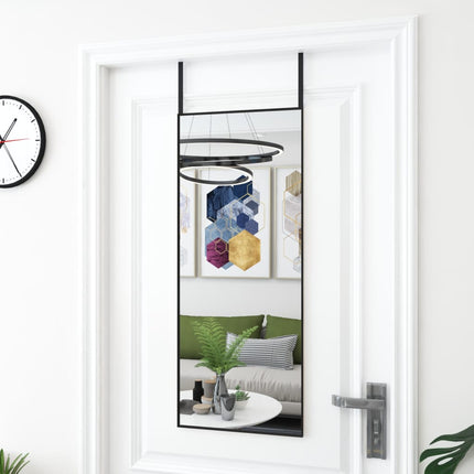 Dörrspegel svart 40x100 cm glas och aluminium