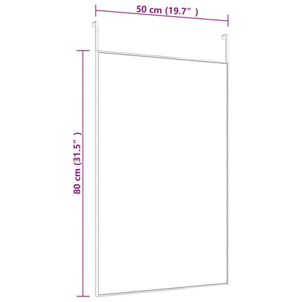 Dörrspegel svart 50x80 cm glas och aluminium