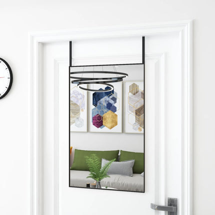 Dörrspegel svart 50x80 cm glas och aluminium