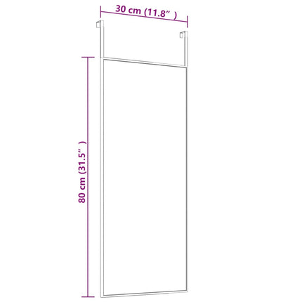 Dörrspegel guld 30x80 cm glas och aluminium
