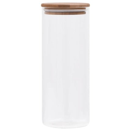 Förvaringsburkar i glas med bambulock 6 st 1000 ml