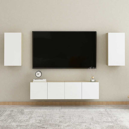 TV-skåp vit och sonoma-ek 30,5x30x60 cm konstruerat trä