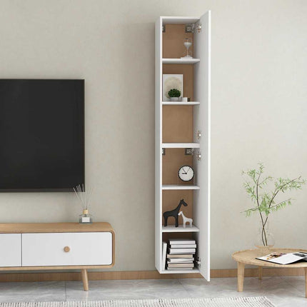 TV-skåp 2 st vit 30,5x30x90 cm konstruerat trä