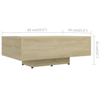 Soffbord sonoma-ek 85x55x31 cm konstruerat trä